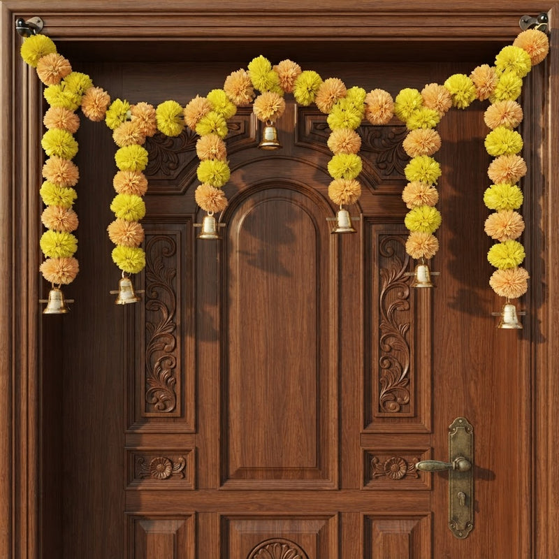 Red marigold toran door hanging