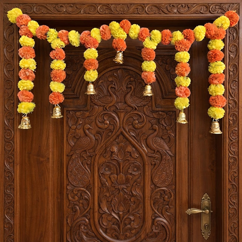 Orange marigold toran door hanging