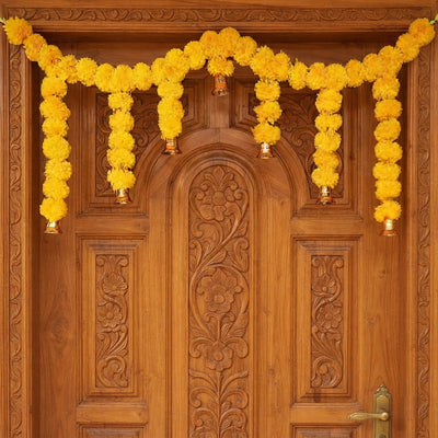 Yellow marigold toran door hanging