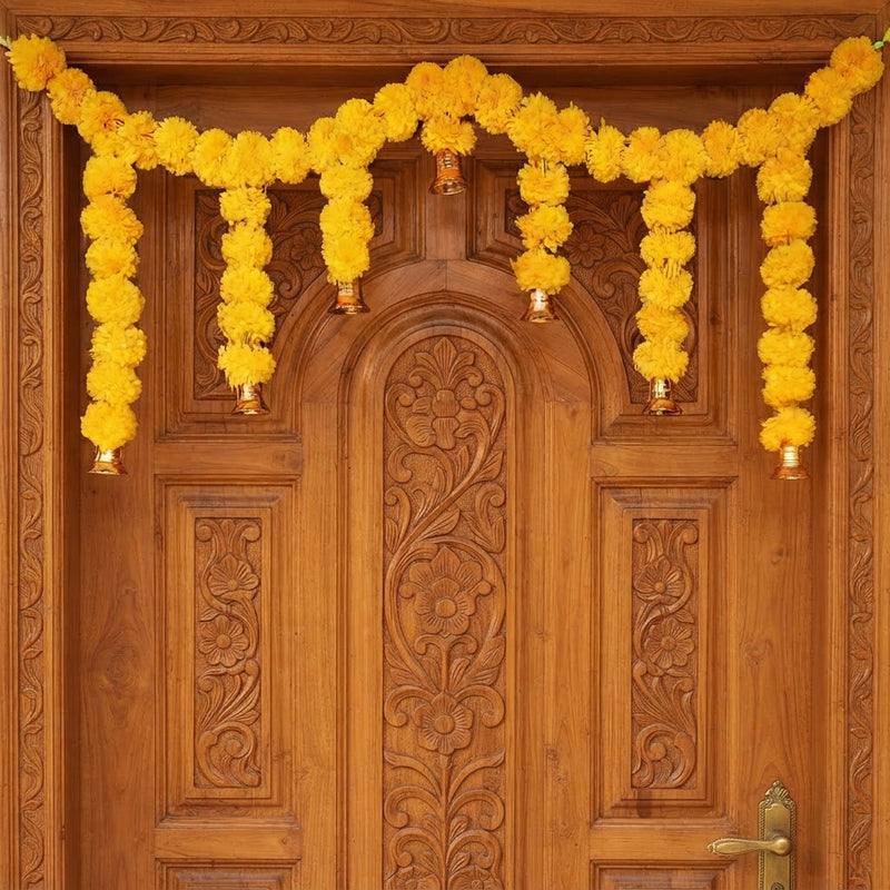 Yellow marigold toran door hanging