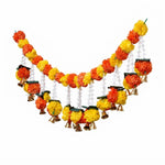 VedicTithi 3-Foot Artificial Marigold Toran for Door, Traditional Indian Festival Decor, Festive Hanging Flower Garland for Diwali, Wedding, and Pooja Room Entrance