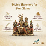 Shiv Parivar Brass Idol - Handcrafted Shiva Family Statue with Ganesha, Parvati, and Kartikeya for Home Temple, Puja Room Decor, and Spiritual Gift (5.5 Inch)