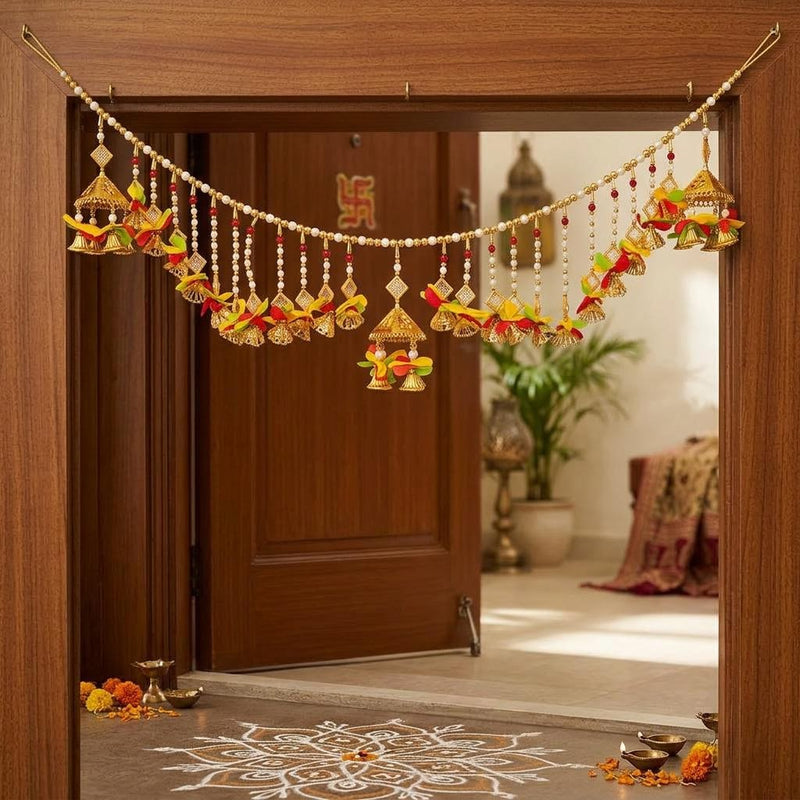 Toran for Entrance Door Golden Indian Bandarwar Hanging